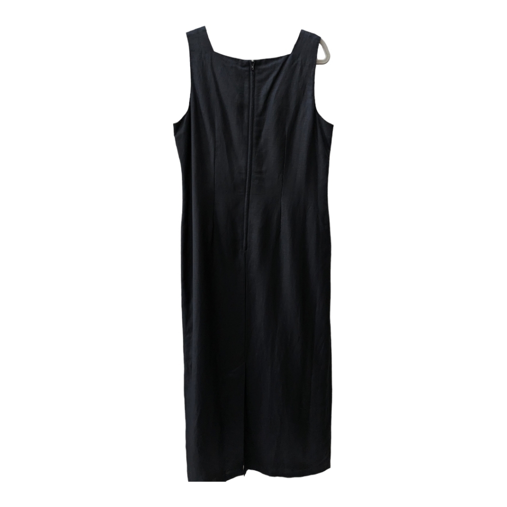 Melissa Harper linen blend black sleeveless summer maxi dress